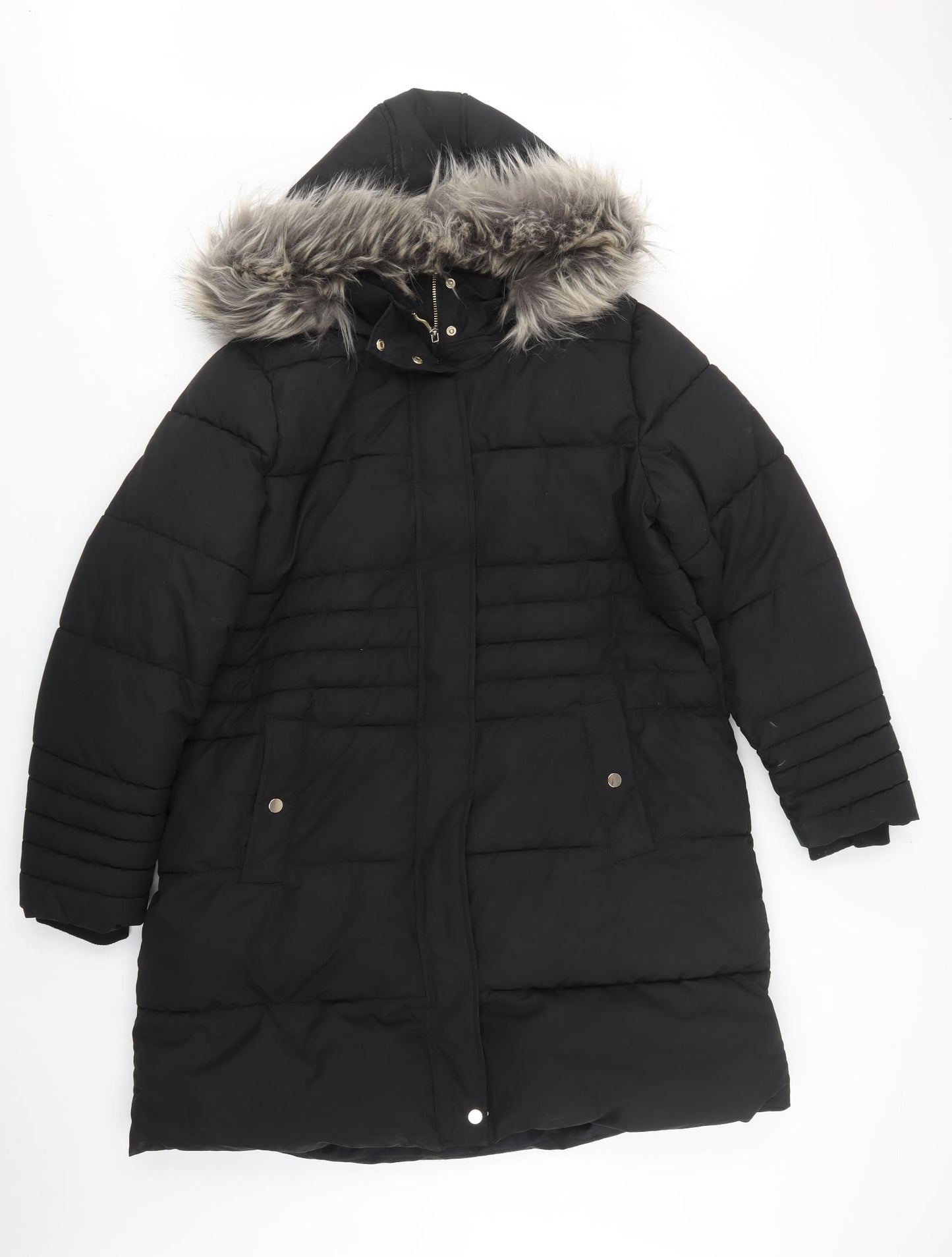 Nutmeg Womens Black   Puffer Jacket Jacket Size 18  Zip