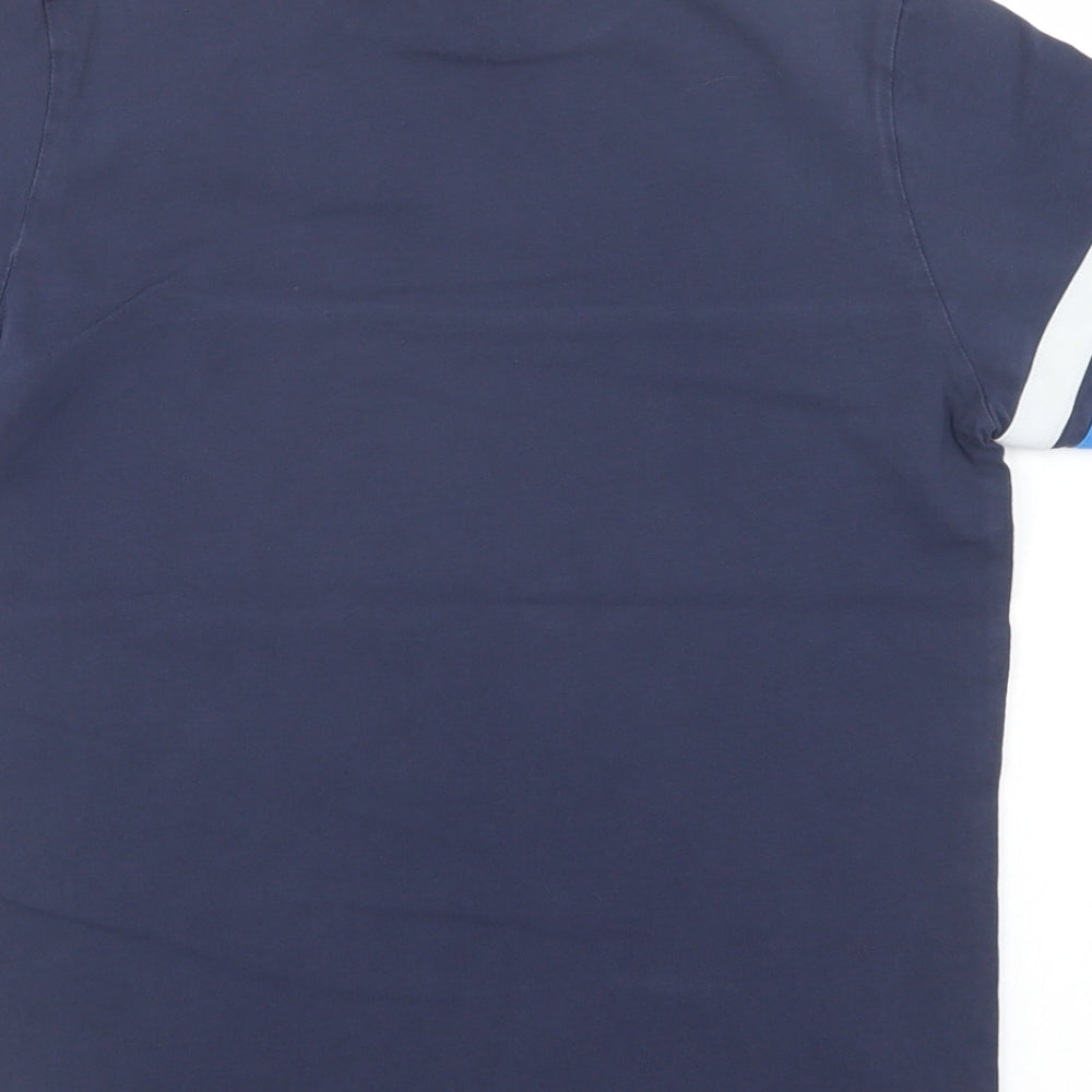 NEXT Boys Blue Colourblock Cotton Basic T-Shirt Size 11 Years Crew Neck