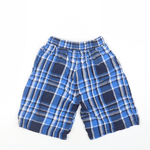 NEXT Boys Blue Check Cotton Sweat Shorts Size 11 Years  Regular Drawstring