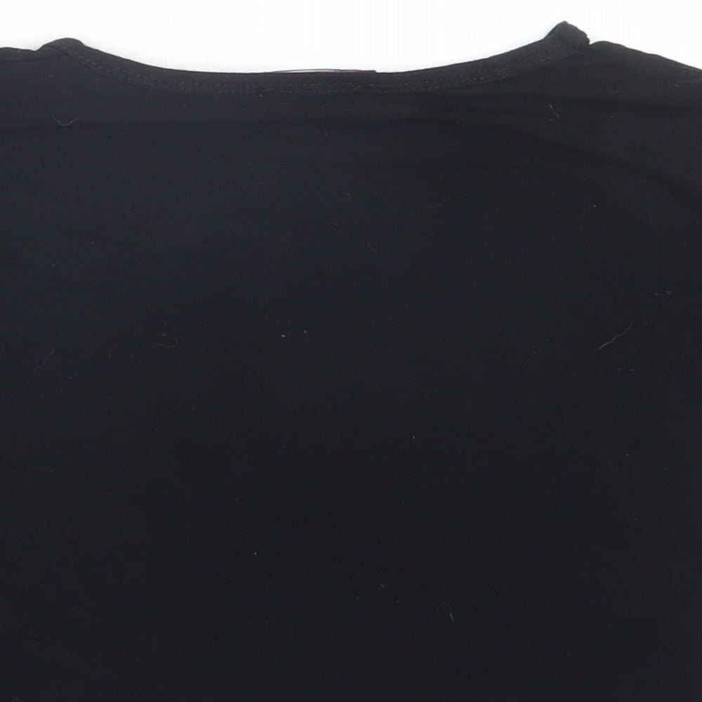 A2Z 4 Kids Girls Black  Viscose Basic T-Shirt Size 7-8 Years Crew Neck
