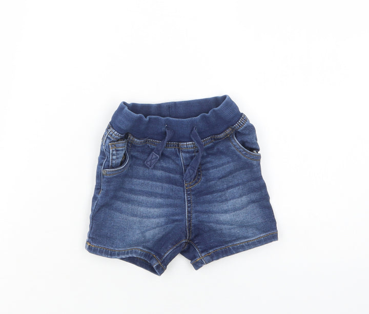 Matalan Baby Blue  Cotton Cropped Jeans Size 12-18 Months  Drawstring