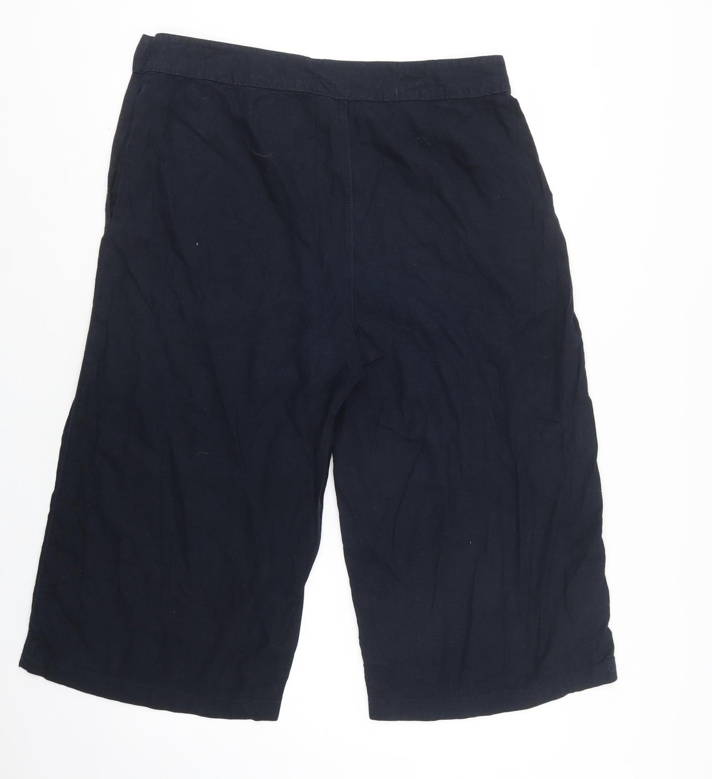 George Womens Blue  Linen Cropped Trousers Size 18 L21 in Regular Button