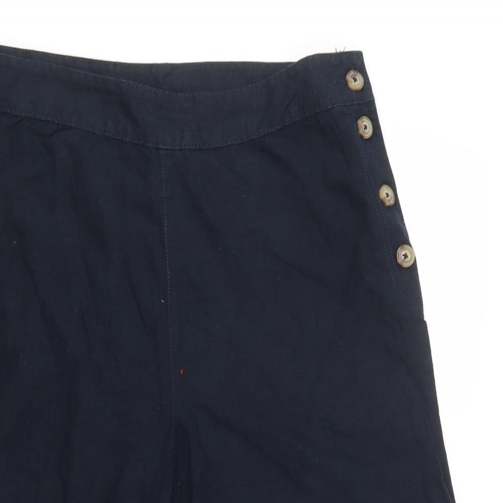 George Womens Blue  Linen Cropped Trousers Size 18 L21 in Regular Button