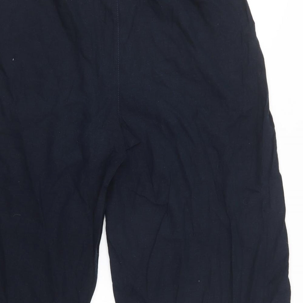 George Womens Blue  Linen Cropped Trousers Size 18 L21 in Regular Button
