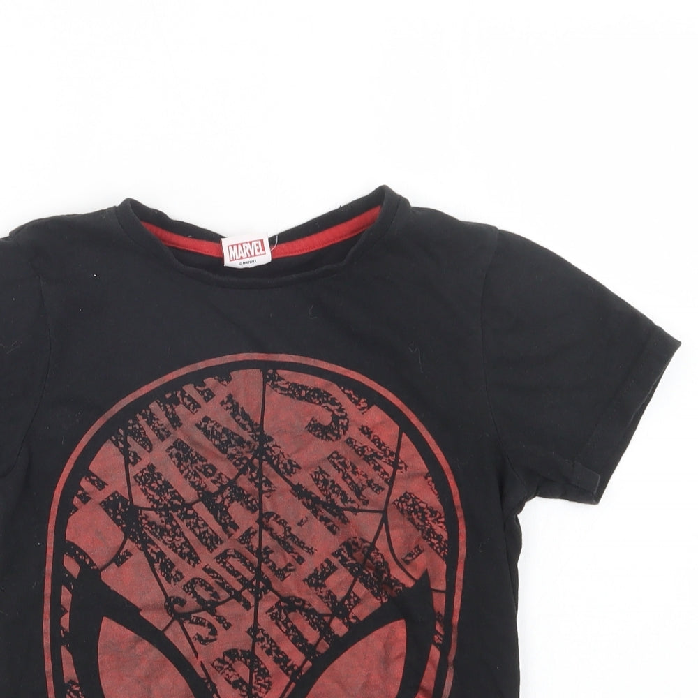 TU Boys Black  Cotton Basic T-Shirt Size 9 Years Crew Neck  - Spider-Man