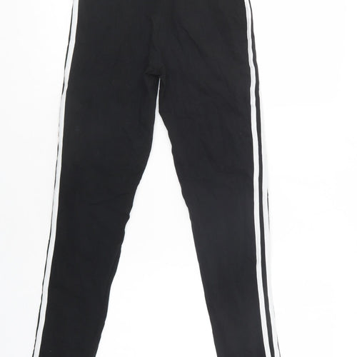 Boohoo Womens Black Striped Cotton Jegging Leggings Size 8 L28 in