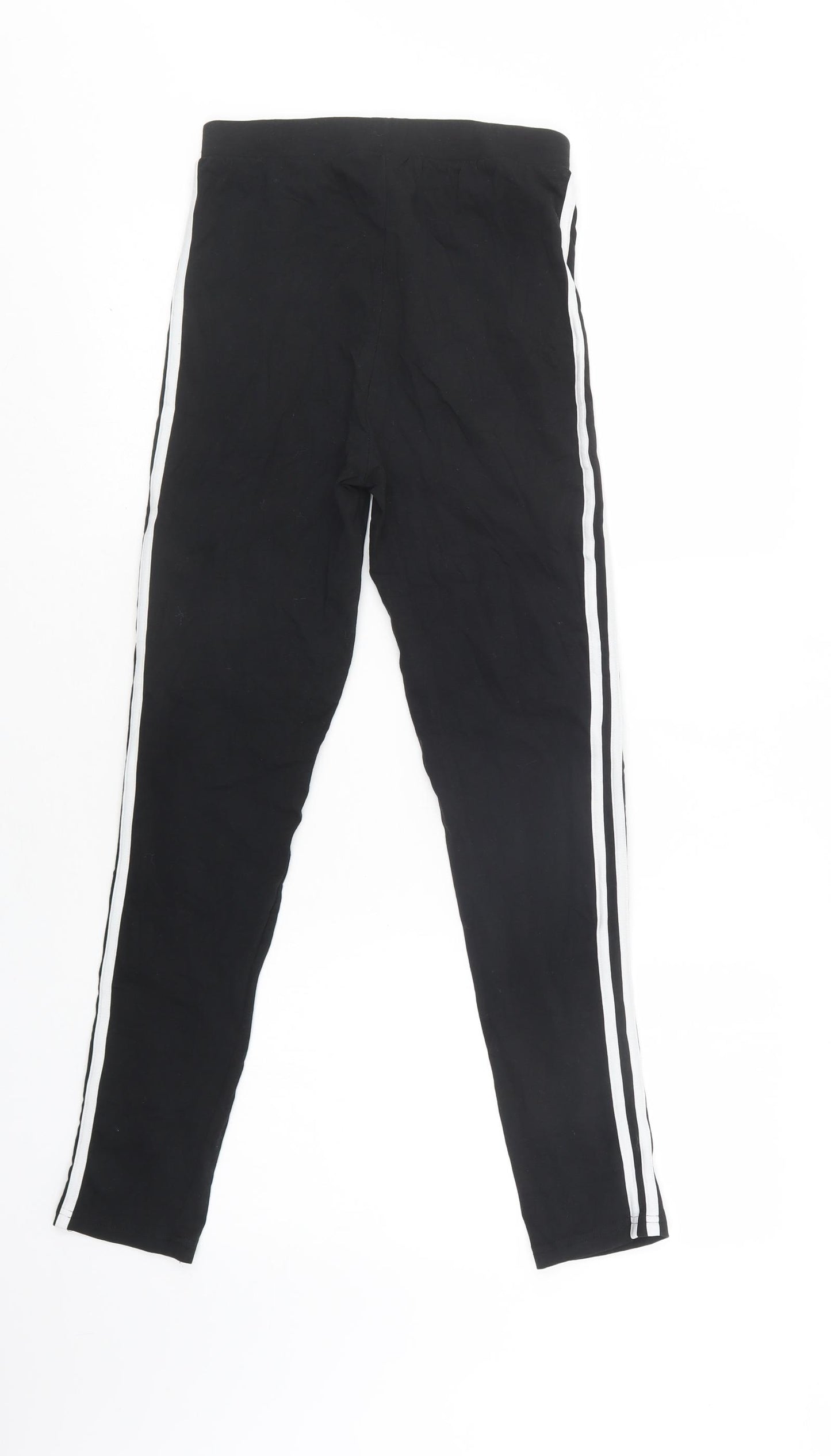 Boohoo Womens Black Striped Cotton Jegging Leggings Size 8 L28 in