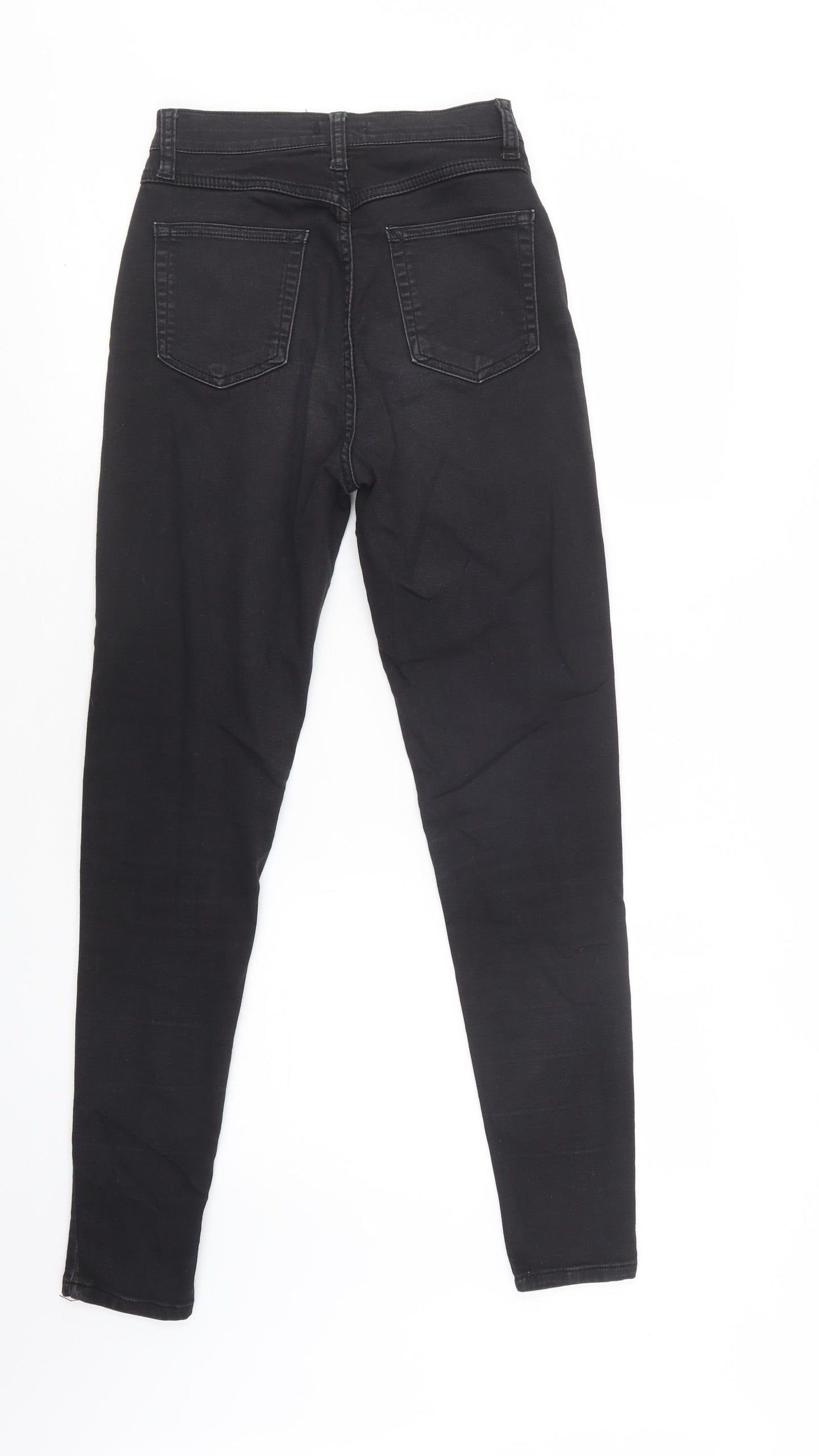 Boohoo Womens Black  Cotton Jegging Jeans Size 8 L30 in Regular Button