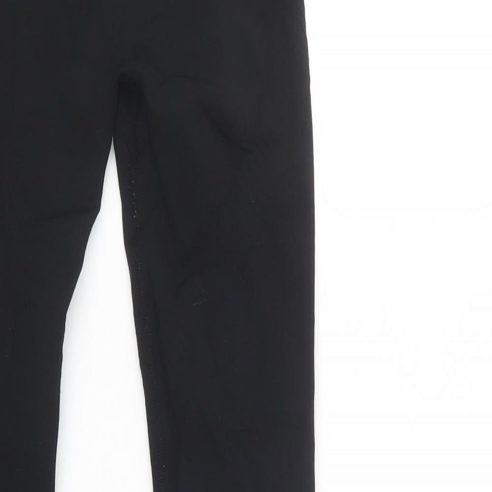 USA Pro Womens Black  Polyester Compression Leggings Size 8 L28 in Regular