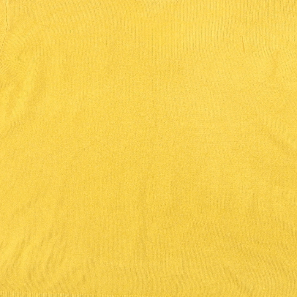 Primark Womens Yellow V-Neck  Acrylic Pullover Jumper Size S