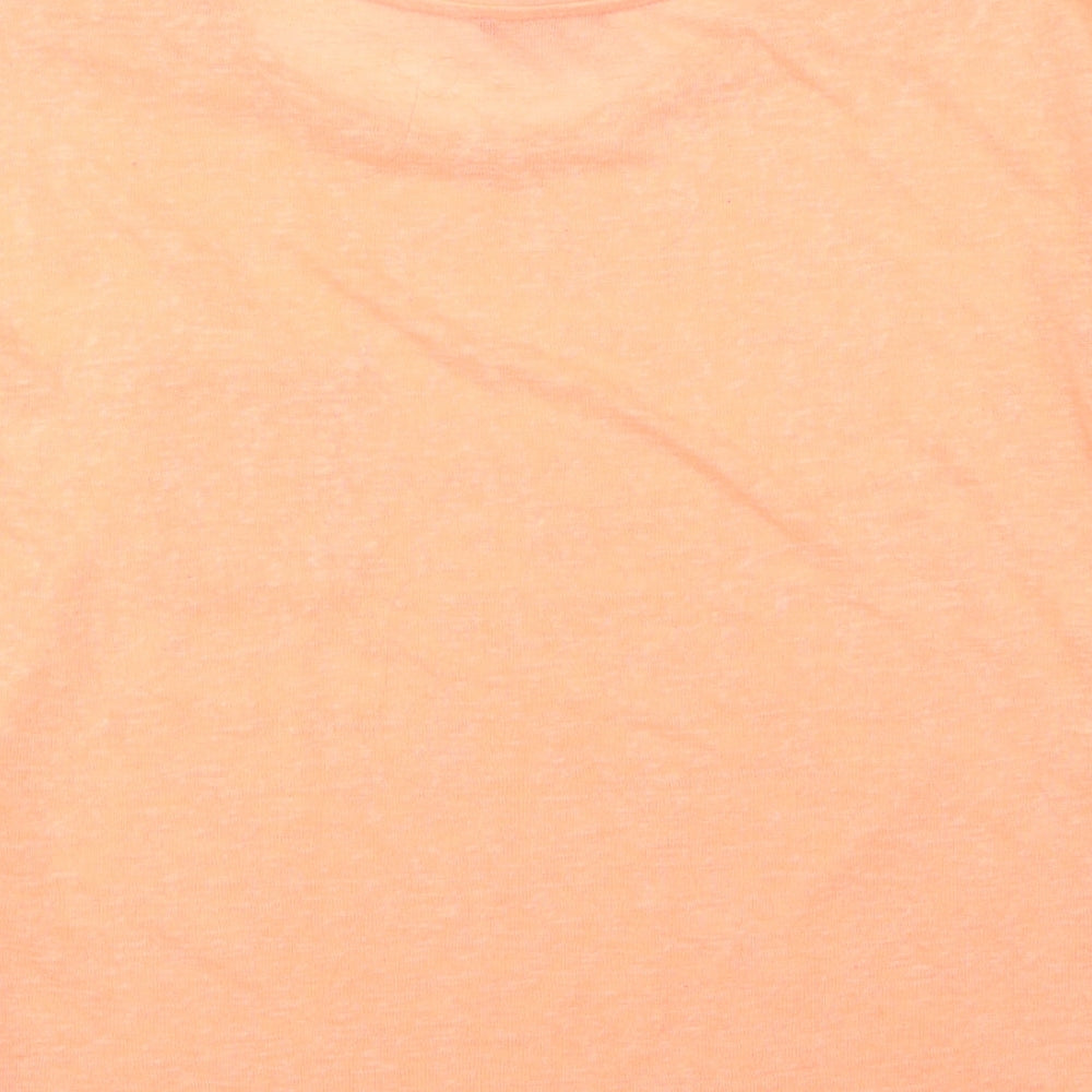 Primark Womens Orange  Polyester Basic T-Shirt Size S Crew Neck