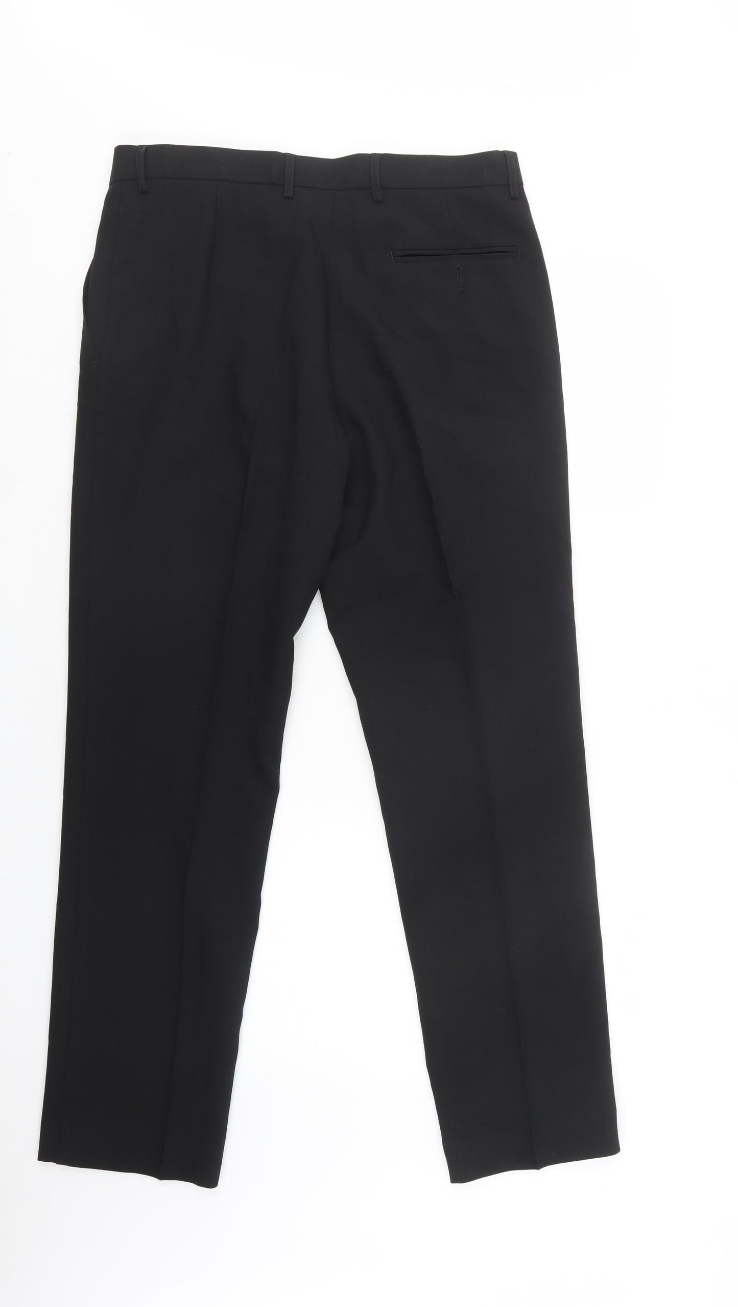 Debenhams Mens Black  Polyester Dress Pants Trousers Size 34 L31 in Regular Button