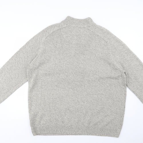 F&F Mens Beige Collared  Acrylic Henley Jumper Size 3XL