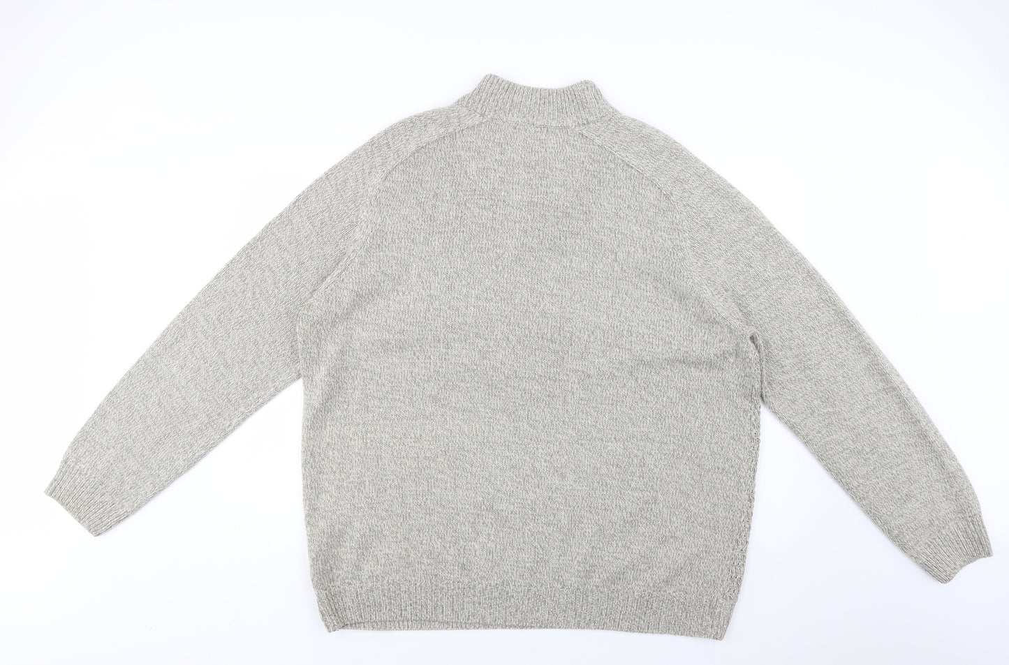 F&F Mens Beige Collared  Acrylic Henley Jumper Size 3XL