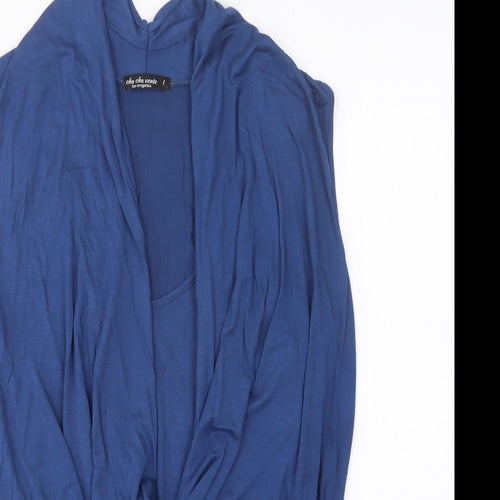 Cha Cha Vente Womens Blue  Viscose Basic Blouse Size L Scoop Neck