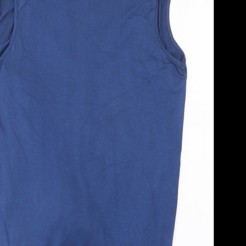 Cha Cha Vente Womens Blue  Viscose Basic Blouse Size L Scoop Neck
