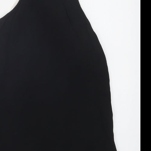 New Look Womens Black Colourblock Viscose Camisole Blouse Size 8 Square Neck
