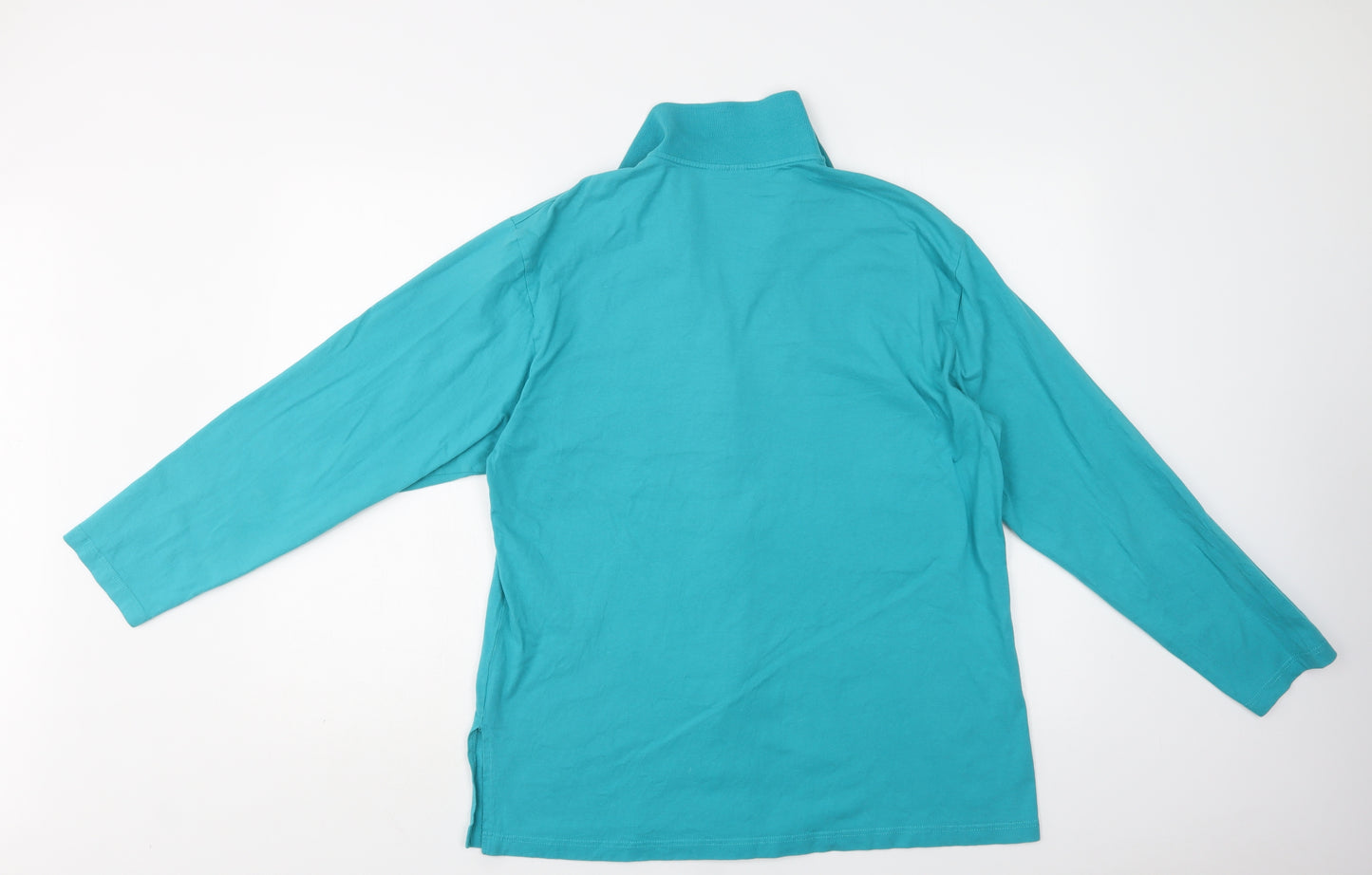 3 Suisses Womens Blue  Cotton Basic Button-Up Size 14 Collared