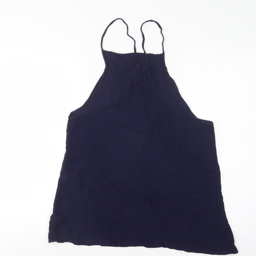 Papaya Womens Blue  Viscose Basic Tank Size M Square Neck