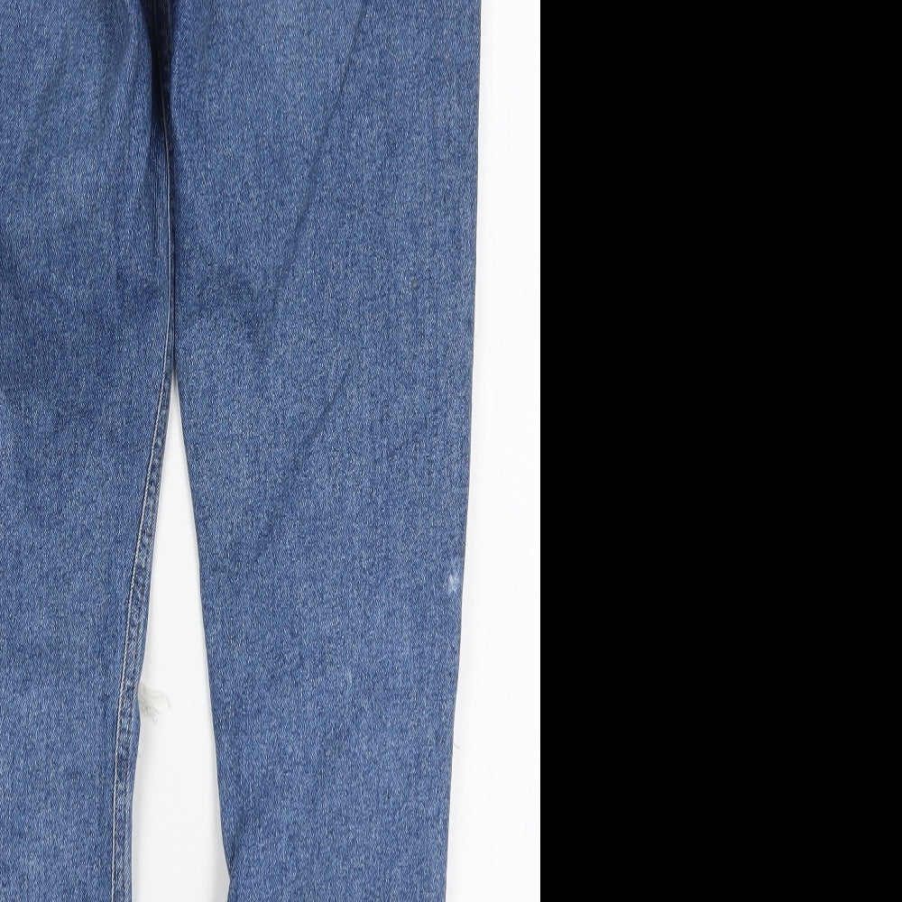 New Look Womens Blue  Cotton Mom Jeans Size 10 L29 in Regular Button