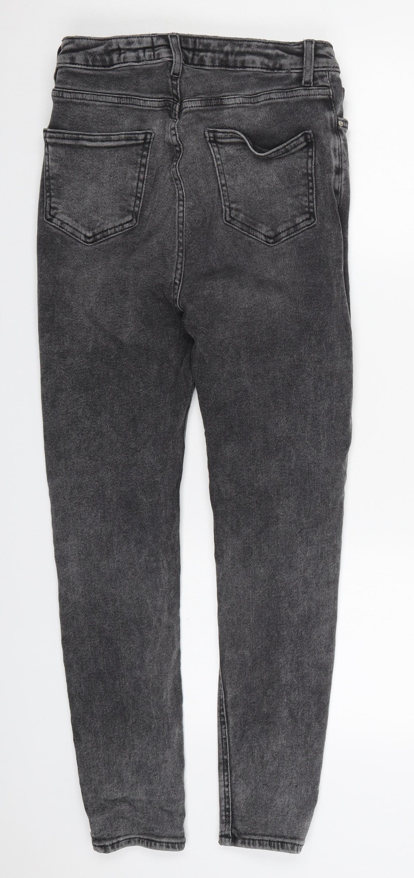 New Look Womens Grey  Cotton Skinny Jeans Size 10 L26 in Regular Button