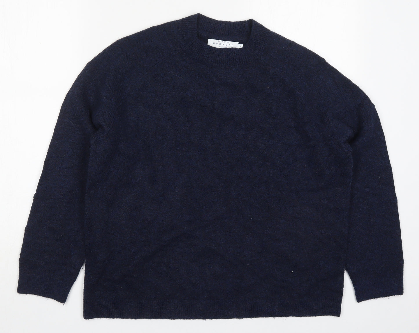 John Lewis Womens Blue Round Neck  Acrylic Pullover Jumper Size 12