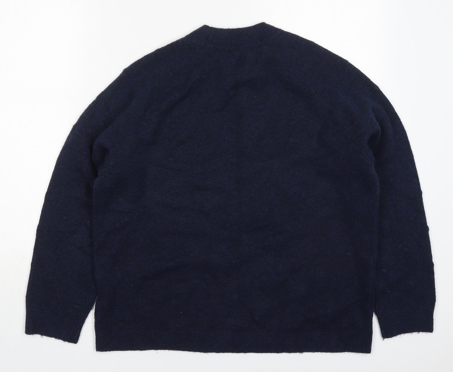 John Lewis Womens Blue Round Neck  Acrylic Pullover Jumper Size 12