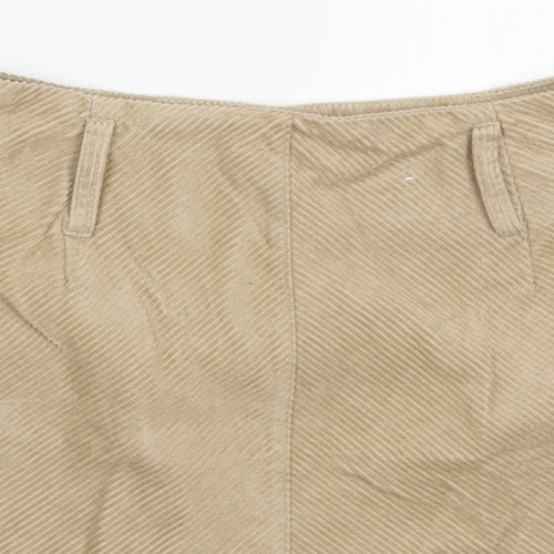 Denim Co Womens Beige  Cotton Mini Skirt Size 10   Zip