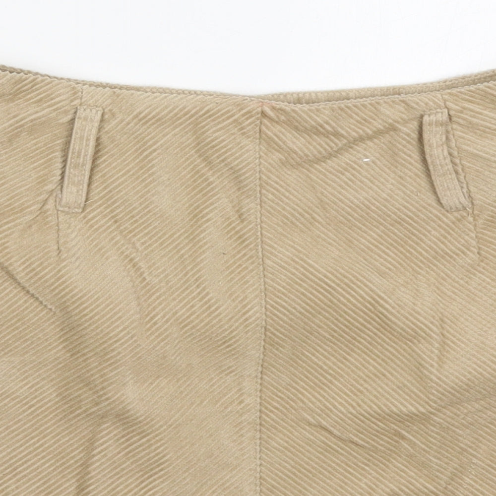 Denim Co Womens Beige  Cotton Mini Skirt Size 10   Zip