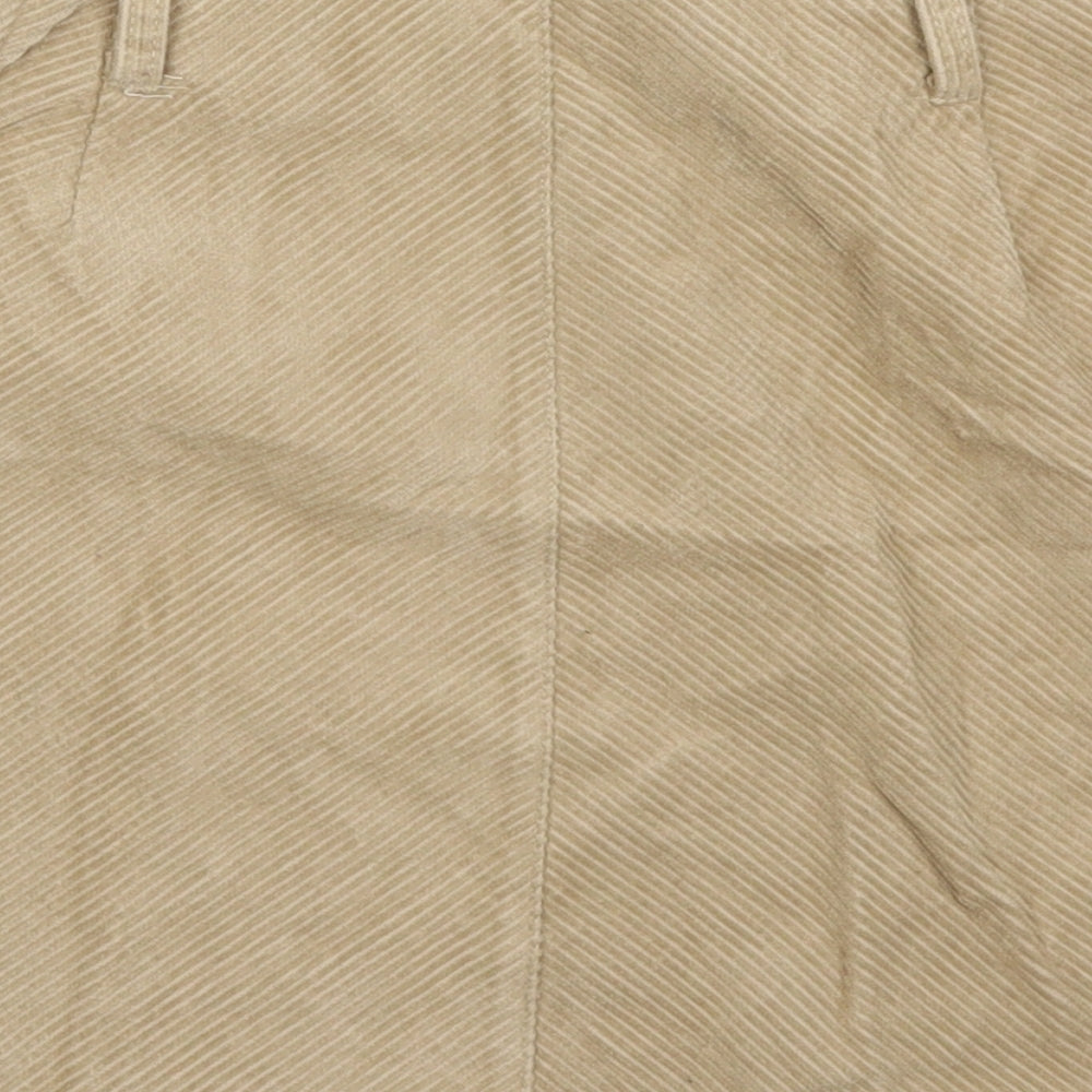 Denim Co Womens Beige  Cotton Mini Skirt Size 10   Zip