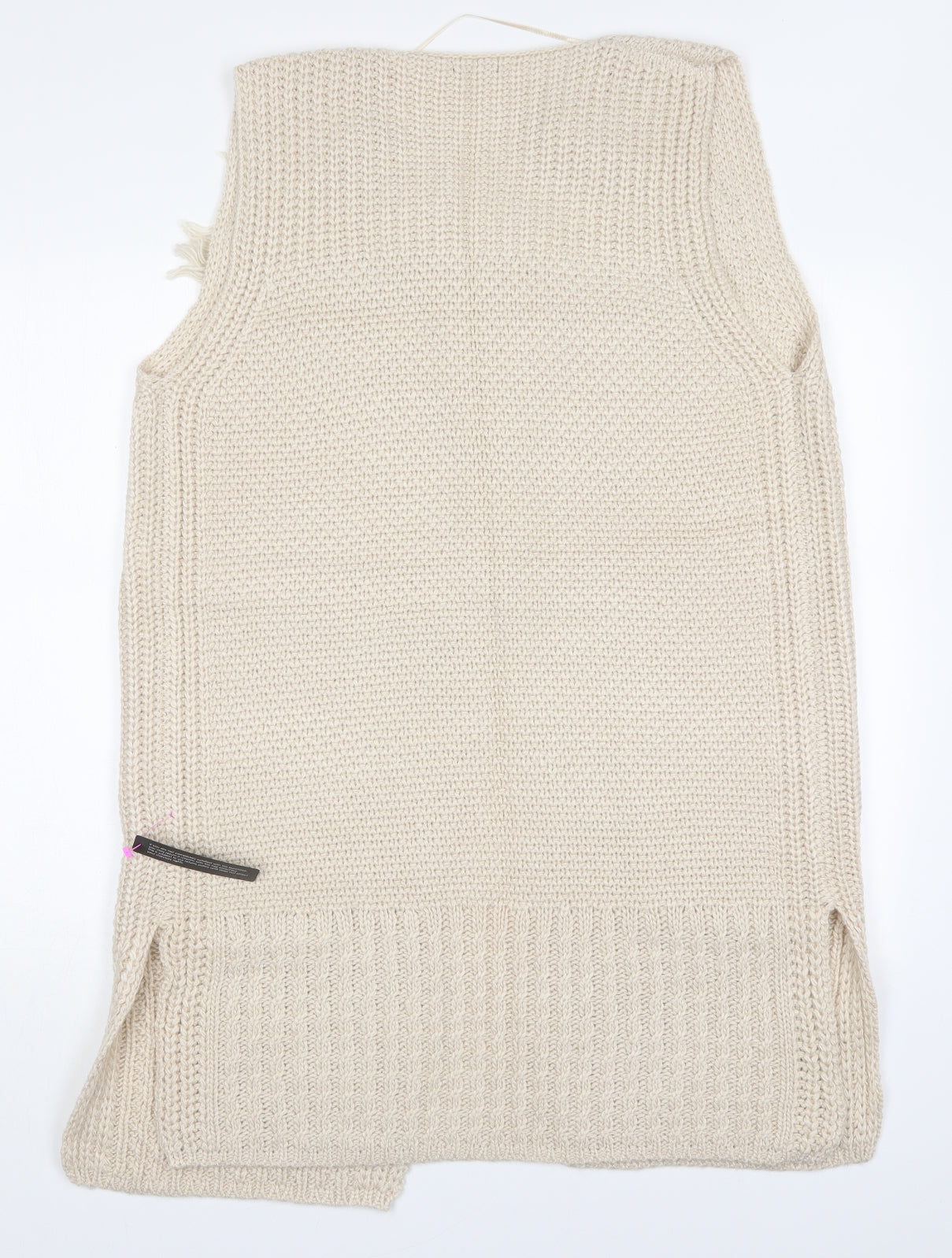 Roman Womens Beige Round Neck  Acrylic Cardigan Jumper Size 16