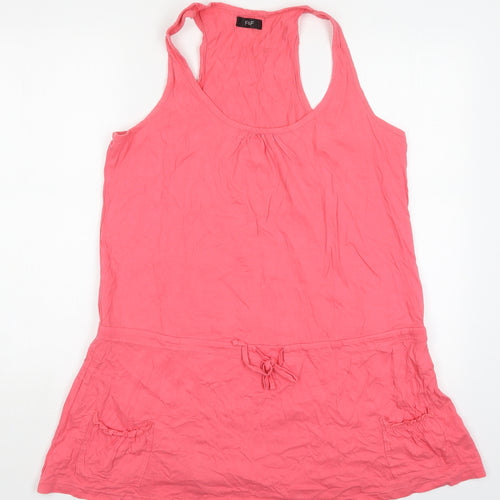 F&F Womens Pink  Cotton Basic Tank Size L Round Neck