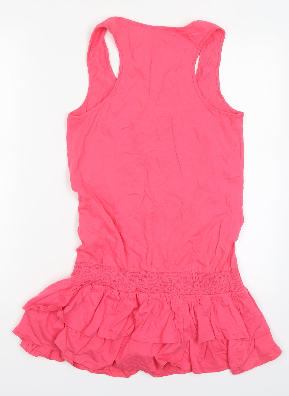 Denim Co Womens Pink  Cotton Basic Tank Size 16 Round Neck