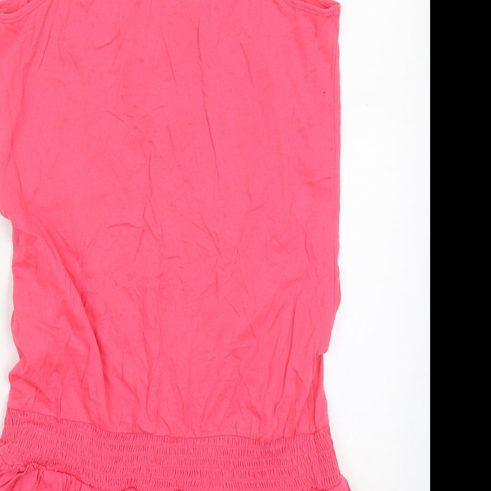 Denim Co Womens Pink  Cotton Basic Tank Size 16 Round Neck
