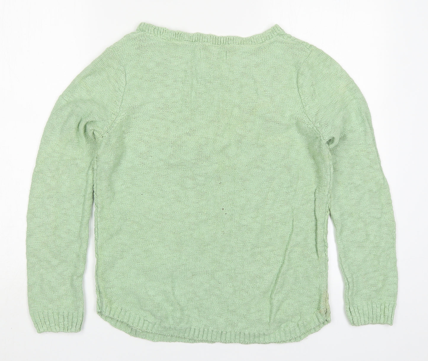 Per Una Womens Green Round Neck  Cotton Pullover Jumper Size 12