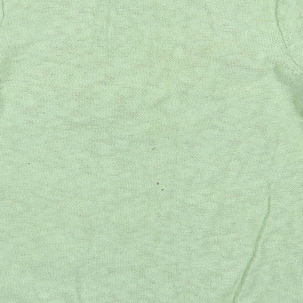 Per Una Womens Green Round Neck  Cotton Pullover Jumper Size 12