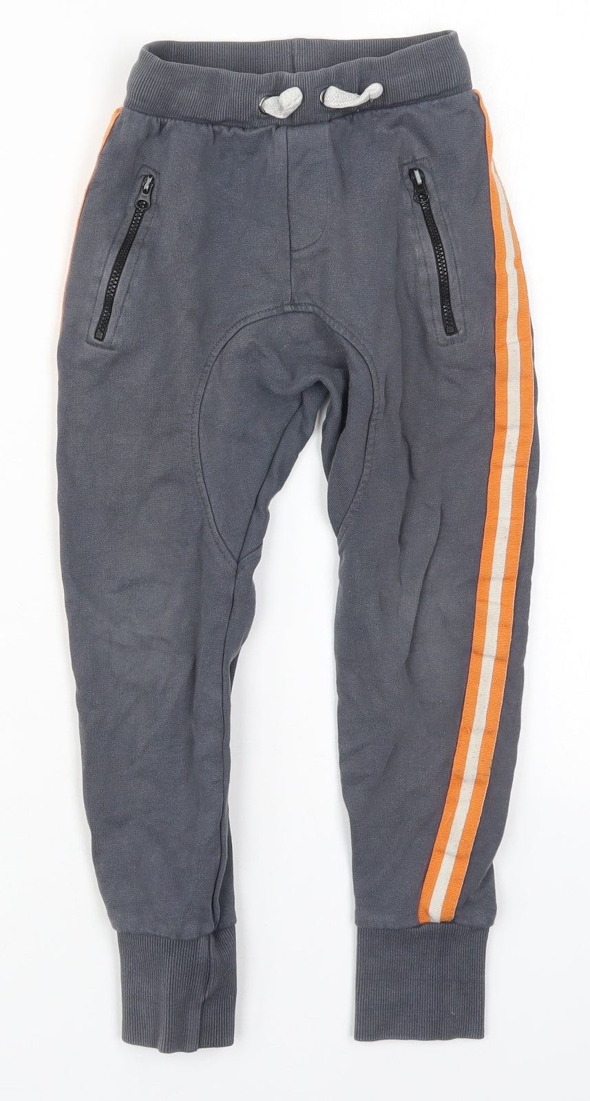 Mini Club Boys Grey  Cotton Sweatpants Trousers Size 4-5 Years  Regular Drawstring - Orange