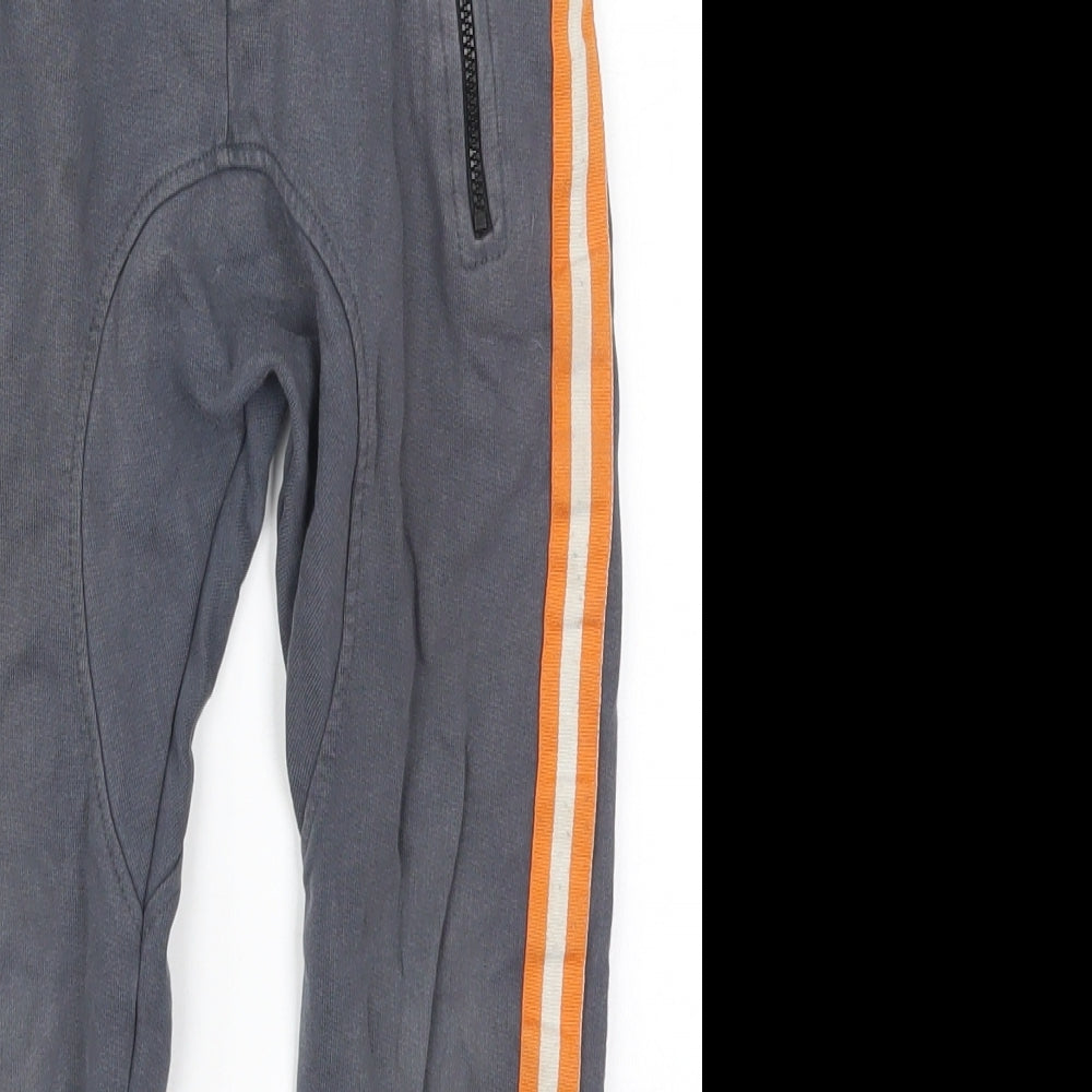 Mini Club Boys Grey  Cotton Sweatpants Trousers Size 4-5 Years  Regular Drawstring - Orange