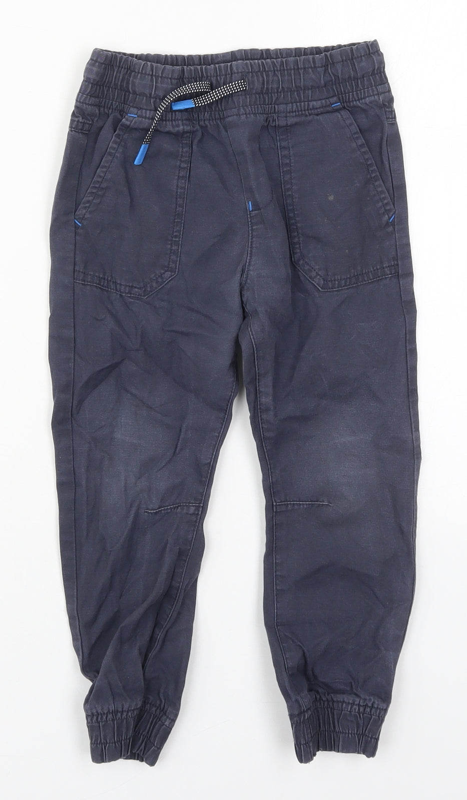 F&F Boys Blue  Cotton Cargo Trousers Size 4-5 Years  Regular