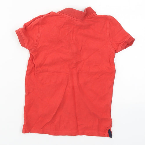 Primark Boys Red  Cotton Basic Polo Size 5-6 Years Collared Pullover