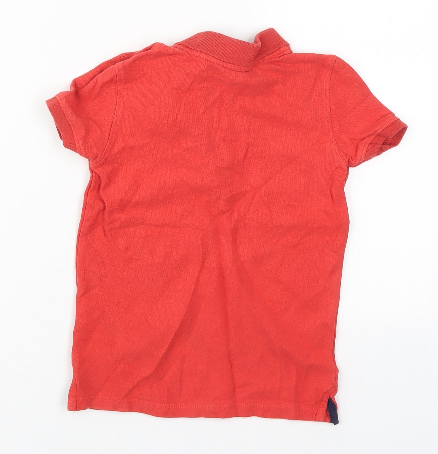 Primark Boys Red  Cotton Basic Polo Size 5-6 Years Collared Pullover