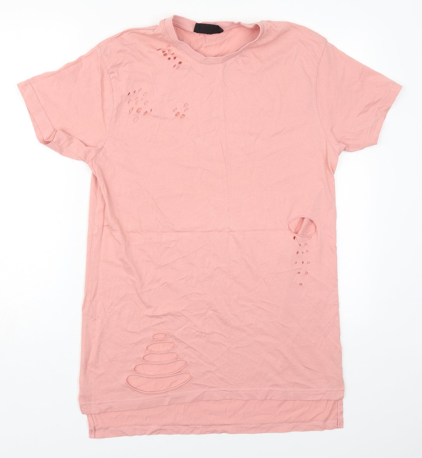 Cedar Wood State Mens Pink  Cotton  T-Shirt Size M Crew Neck  - Distressed Look