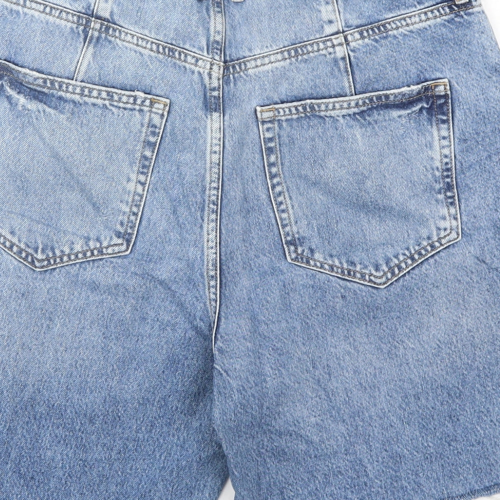 River Island Womens Blue  Cotton Cut-Off Shorts Size 12 L7 in Regular Button