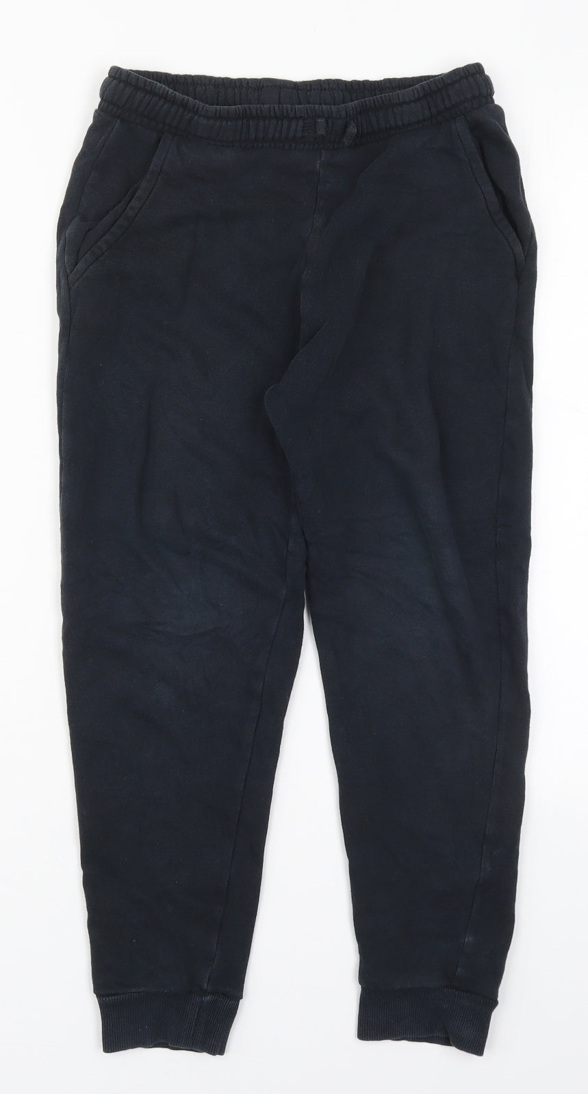 Marks and Spencer Boys Black  Cotton Sweatpants Trousers Size 10-11 Years  Regular Drawstring