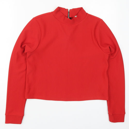 Marks and Spencer Womens Red  Polyester Pullover Sweatshirt Size 12  Pullover