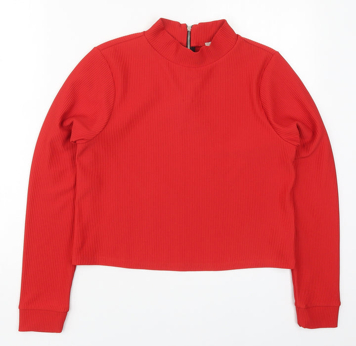 Marks and Spencer Womens Red Polyester Pullover Sweatshirt Size 12 Pullover
