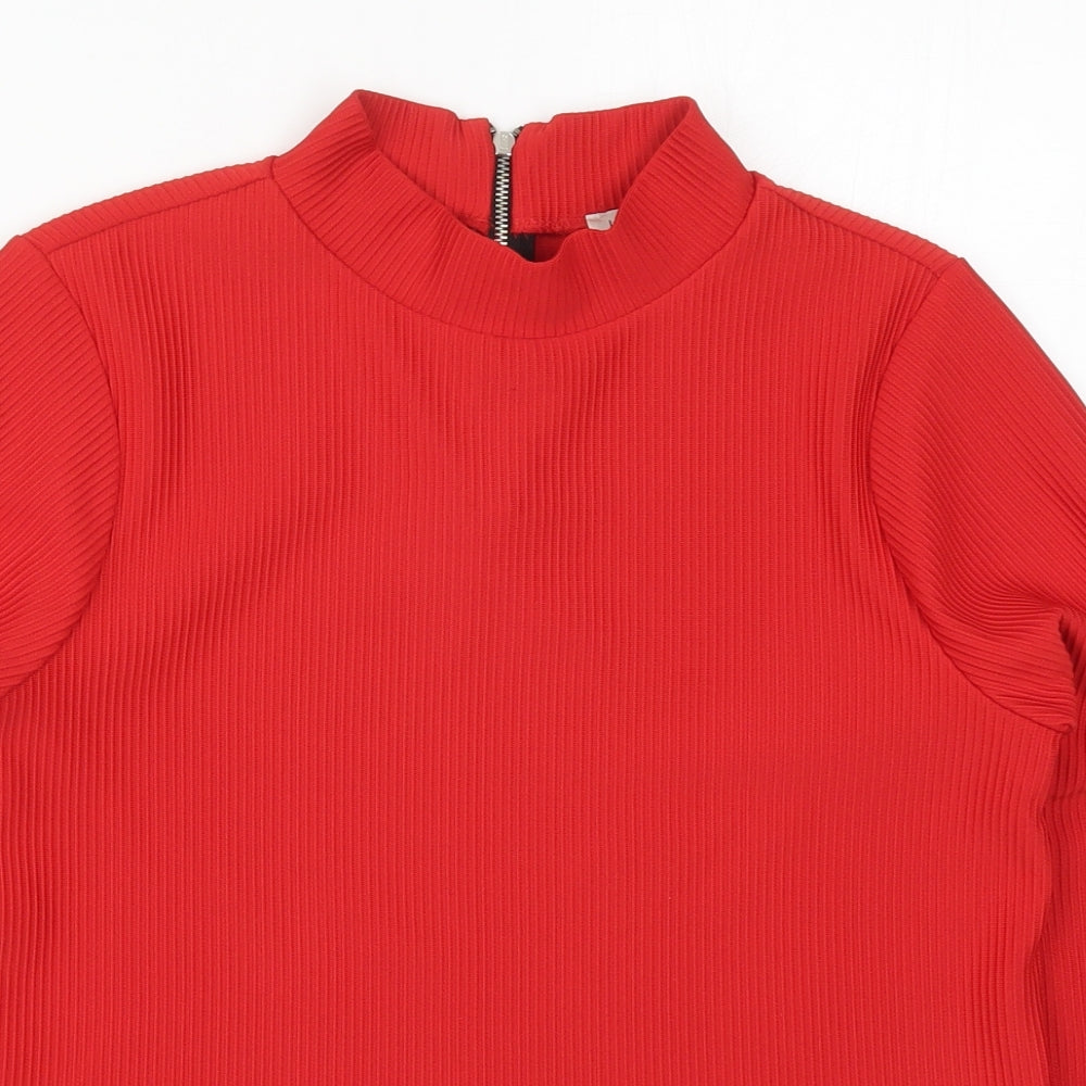 Marks and Spencer Womens Red  Polyester Pullover Sweatshirt Size 12  Pullover