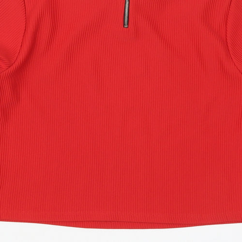 Marks and Spencer Womens Red  Polyester Pullover Sweatshirt Size 12  Pullover