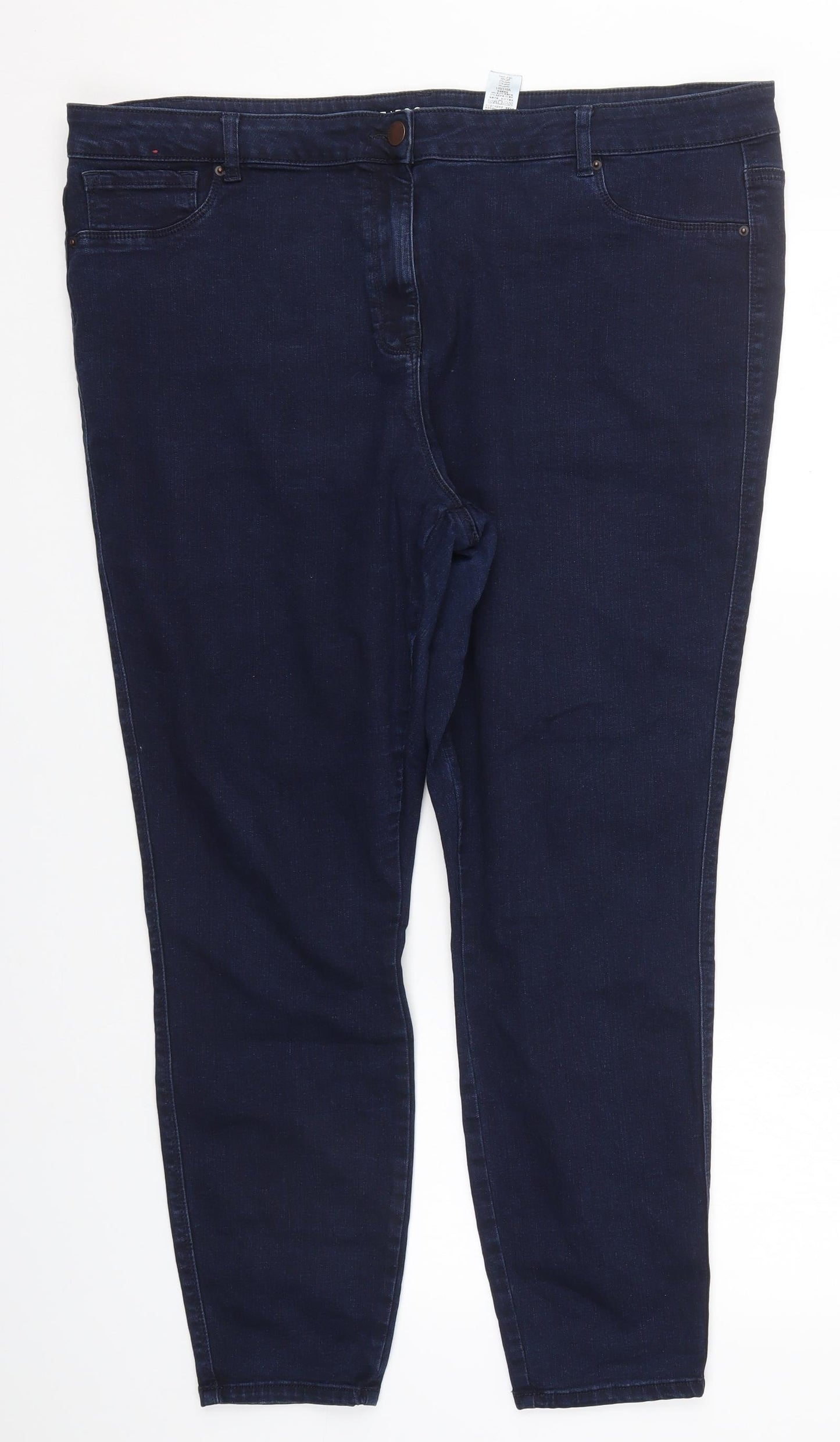 NEXT Womens Blue  Cotton Skinny Jeans Size 24 L28 in Regular Button