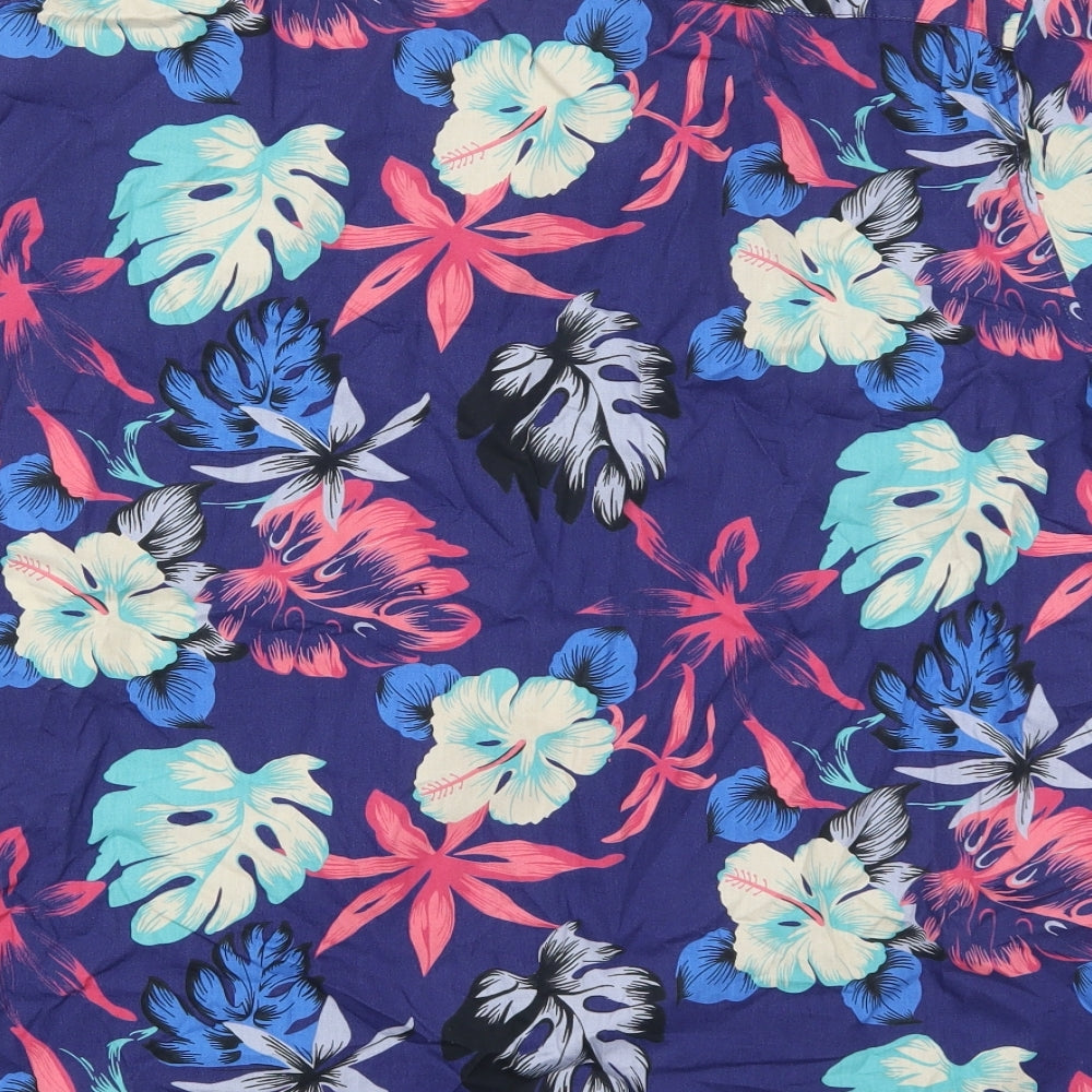 F&F Mens Multicoloured Floral Cotton  Button-Up Size XL Collared Button